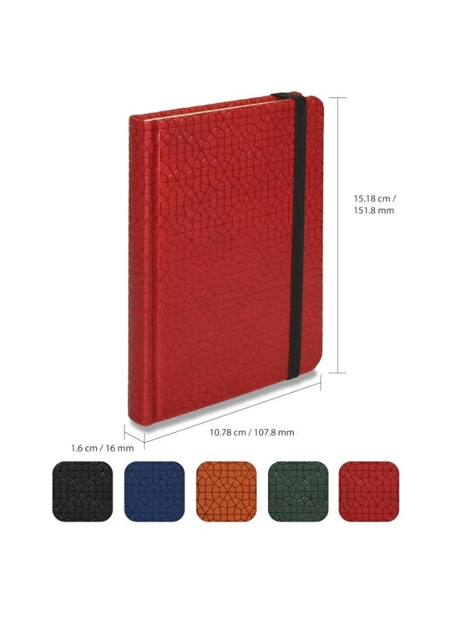 FIS® Executive Notebook, Italian PU Materials, A6 Size(105x148mm,) Round Corners, 96 Sheets, Single Ruled, 70gsm Italian Ivory Paper with Elastic Band Closure, 1 Piece, Maroon Color-FSNBEXA6MRD4 - Image 4